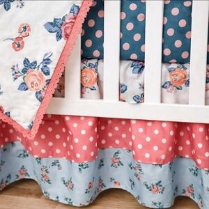 Matilda Jane Home Like a Baby Crib Skirt 2 Fitted Sheets Rock-A-Bye Nursery Set